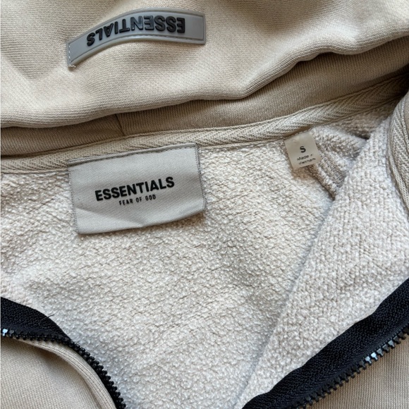 Fear of God Essentials Cream Zip-Up Hoodie - Picture 3 of 11